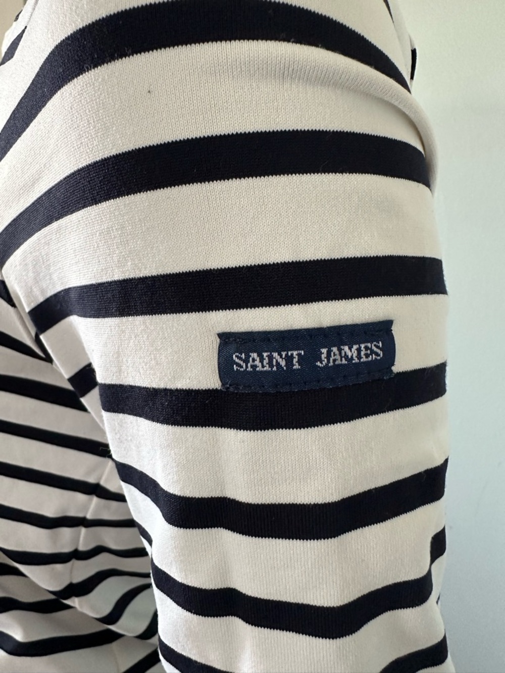 Saint James Garde-Cote III Black & White Striped 3/4 Sleeve Breton - Picture 8 of 13